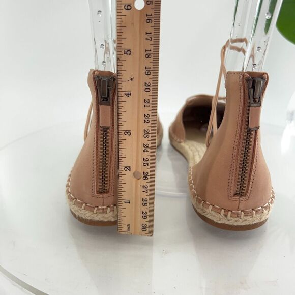 Eileen Fisher Women's Espadrille Shoe Size 10 Elastic Lace Ankle Strap Flat Tan - Picture 7 of 14